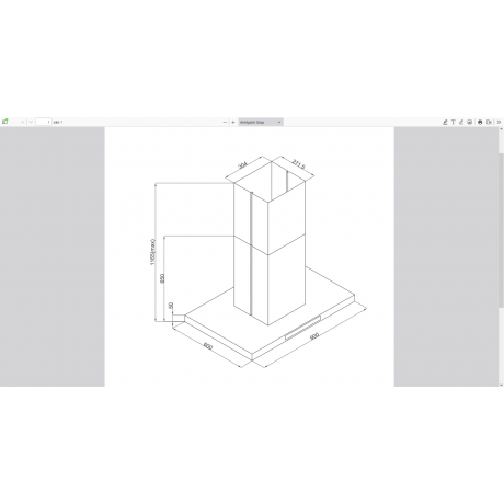 Davoline Square Island Απορροφητήρας Νησίδα 90cm Μαύρος A+